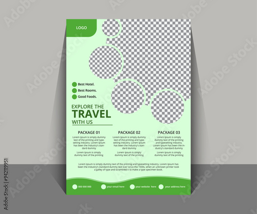 Travel Flyer Layout, with Modern poster travel flyer design template bundle. Editable tour poster template with brush stroke set, tour journey holiday destination make anything possible.