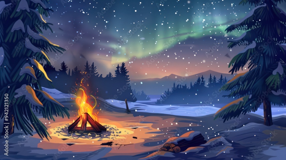 Campfire Under the Northern Lights Campfire Under the Northern Lights