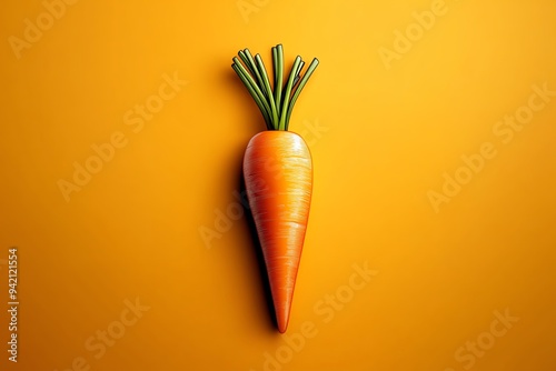 A minimalist line drawing of a carrot, focusing on its simple, recognizable shape photo