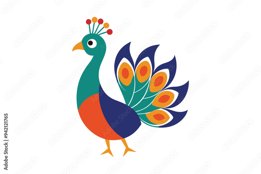 Obraz premium Peacock Feather Black Silhouette Hand-Drawn Sketch Feather Icons Mascot Logo Vector