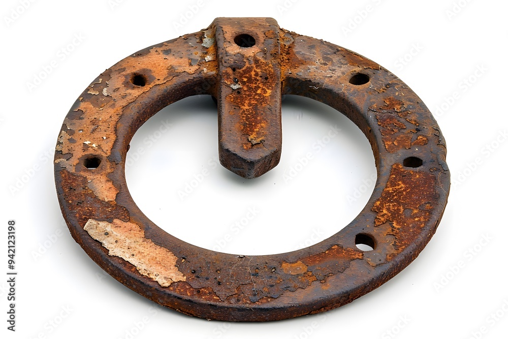 Rusty Circular Metal Plate with Mounting Holes Rusty Circular Metal Plate with Mounting Holes