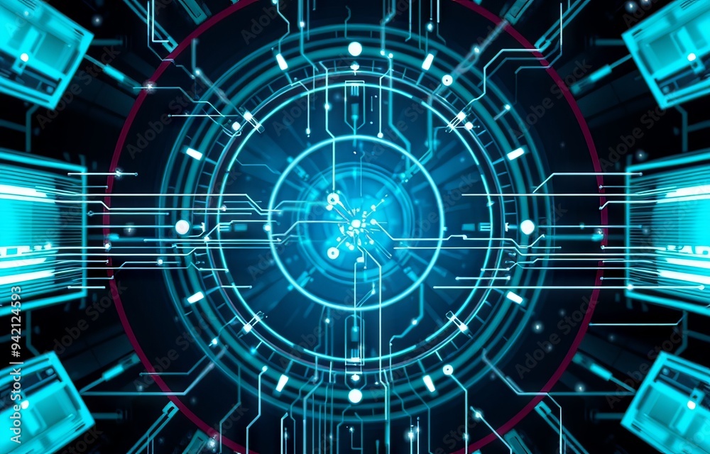 Obraz premium Abstract futuristic technological background.