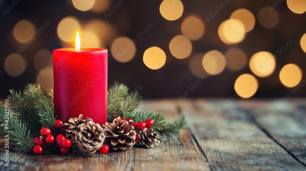 Christmas red candle 