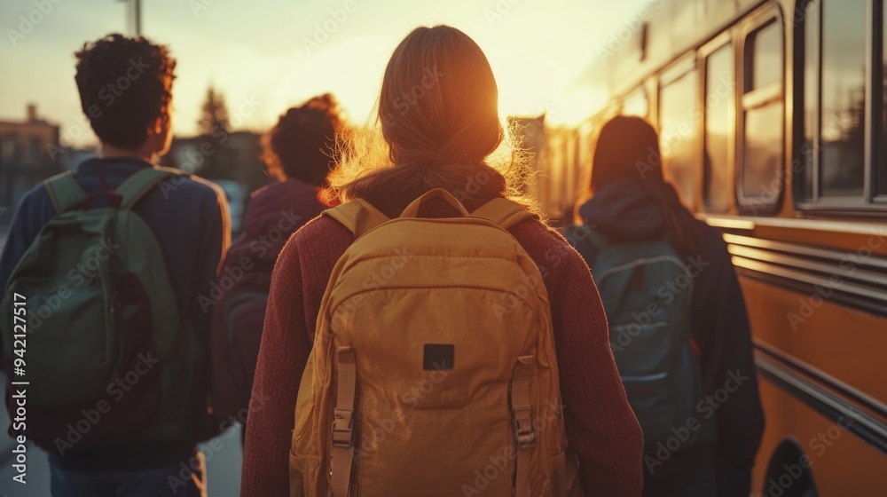 Youthful Travelers at Sunset Youthful Travelers at Sunset