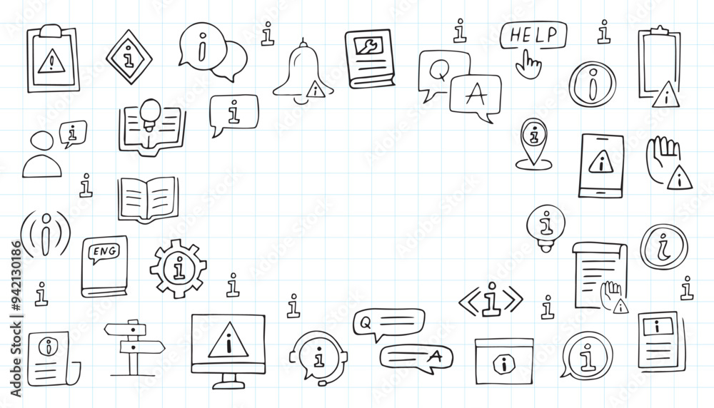 information. a sign indicating information about something. Doodle. stickers. frame. the template for the banner. vector. a worldwide sign. black lines. information. a sign indicating information about something. Doodle. stickers. frame. the template for the banner. vector. a worldwide sign. black lines.