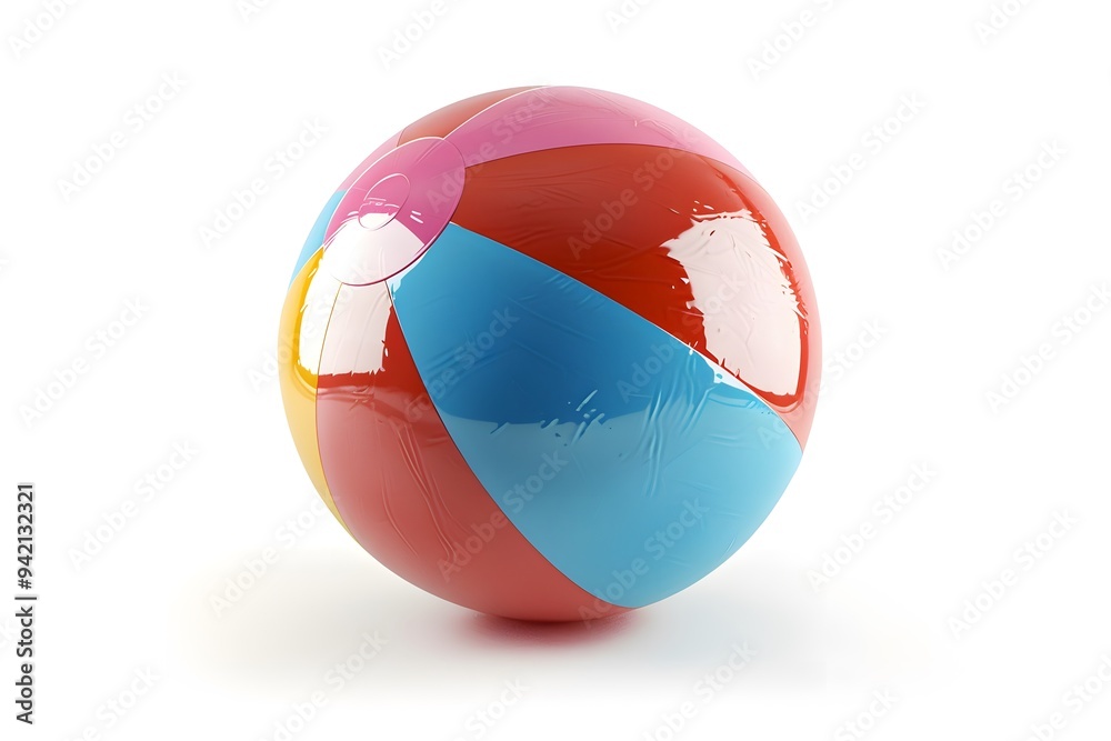 Colorful Beach Ball on a White Background Colorful Beach Ball on a White Background