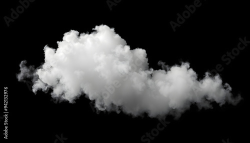 White cloud isolated on black background, Fluffy texture , Abstract smoke isolated with white highlights, png