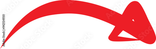 red arrow icon on white background. flat style. arrow icon for your web site design, logo, app, UI. arrow indicated the direction symbol. curved arrow sign