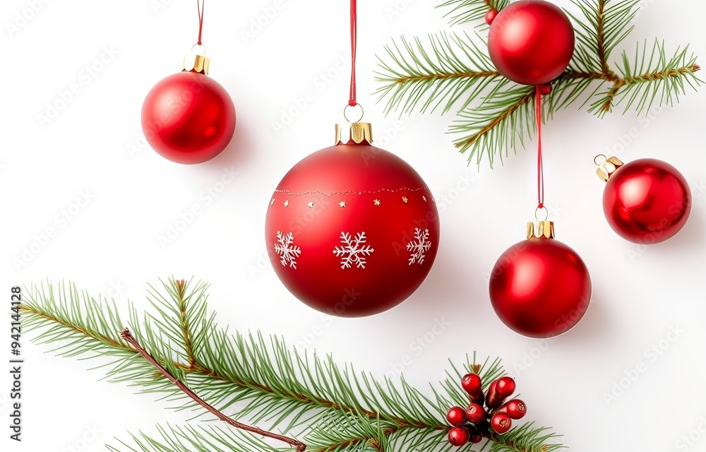 Red Christmas tree ball on a white background. Red Christmas tree ball on a white background.