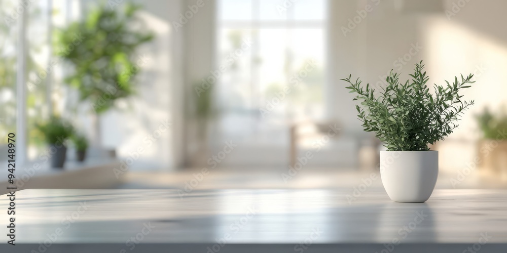 A serene Scandinavian interior with natural light, a soft background, and a wellarranged potted plant fosters a calming and inviting atmosphere that promotes relaxation and harmony at home A serene Scandinavian interior with natural light, a soft background, and a wellarranged potted plant fosters a calming and inviting atmosphere that promotes relaxation and harmony at home