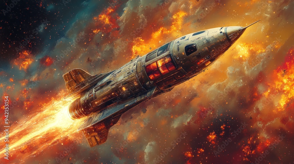 Spaceship Blazing Through the Cosmos Spaceship Blazing Through the Cosmos