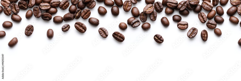 This is a stunning arrangement of fresh coffee beans carefully placed around a clear copy space, making it an ideal choice for coffeerelated brands, promotions, and effective advertising campaigns This is a stunning arrangement of fresh coffee beans carefully placed around a clear copy space, making it an ideal choice for coffeerelated brands, promotions, and effective advertising campaigns