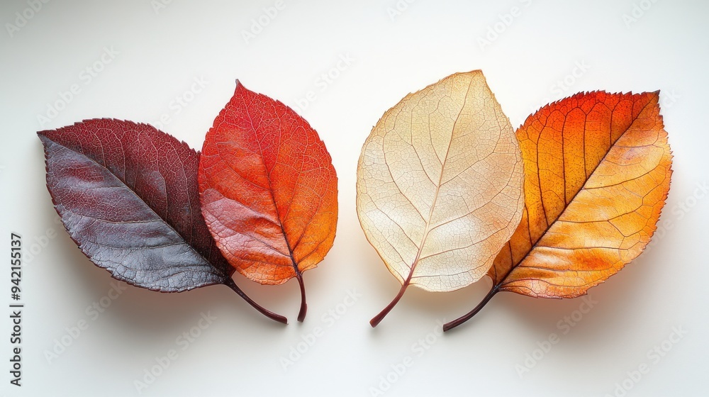 Autumn Leaves on a White Background Autumn Leaves on a White Background
