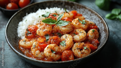 Shrimp Scampi with Rice and Basil