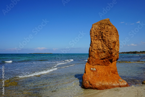 Rock peak in Torre Guaceto, Puglia, Italy