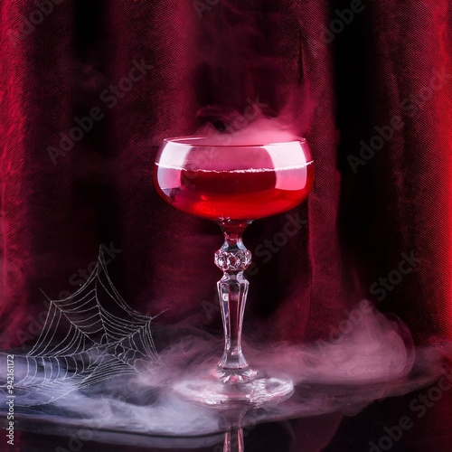 Spooky Smoking Vintage Cocktail Glass