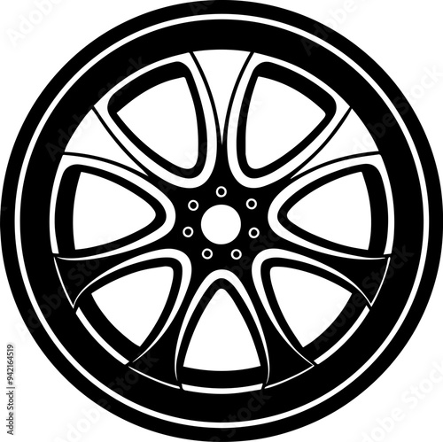 car wheel silhouette vector