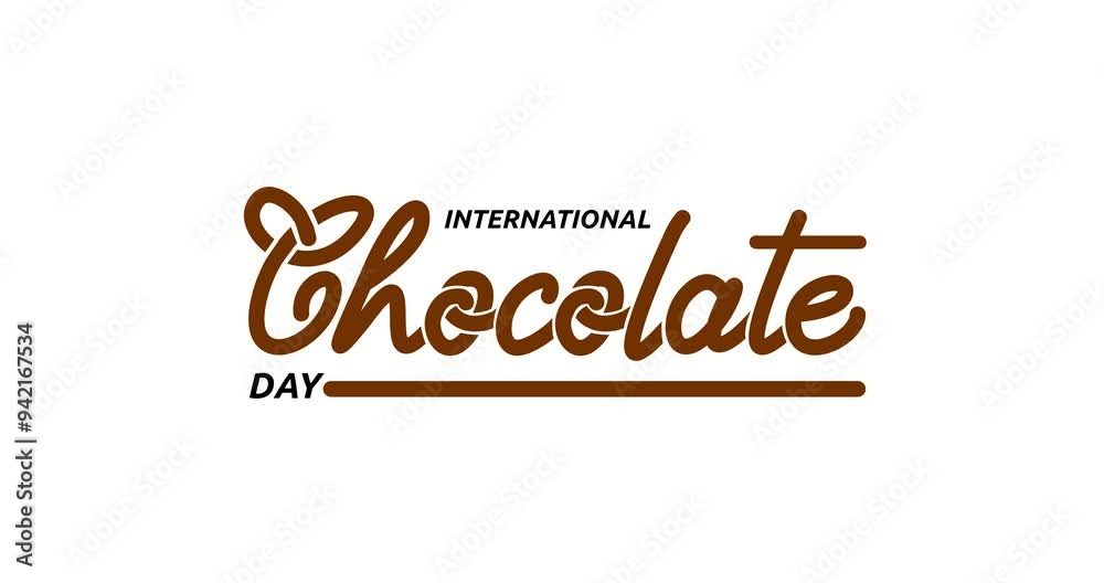 International Chocolate Day Animation Text on White Screen with Alpha Channel. Elegant Handwritten Calligraphy Animation. Great for Celebrations, Social Media Campaigns, and Sweet-Themed Design International Chocolate Day Animation Text on White Screen with Alpha Channel. Elegant Handwritten Calligraphy Animation. Great for Celebrations, Social Media Campaigns, and Sweet-Themed Design