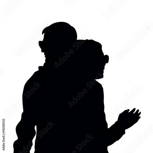Girlfriend and boyfriend silhouette vector. Romantic vector. Romantic silhouette vector.