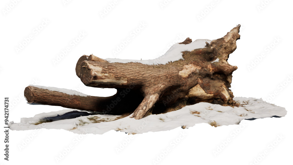 A fallen log  isolated