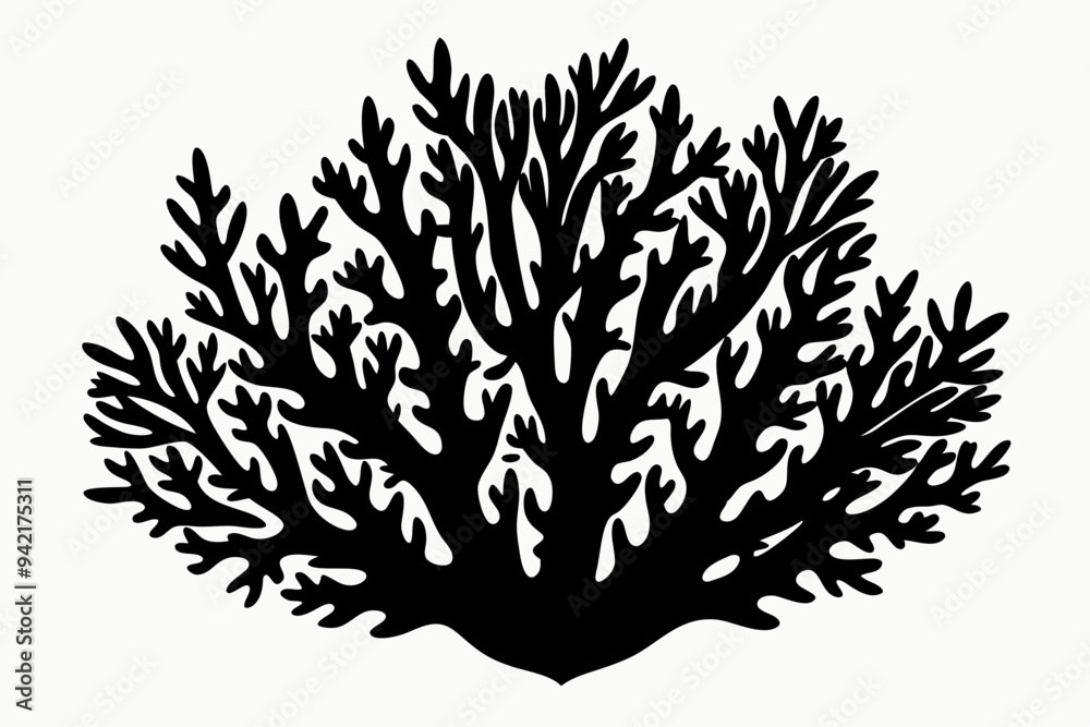 Coral silhouette, underwater plant, cute sea doodle vector
Coral silhouette, underwater plant, cute sea doodle vector