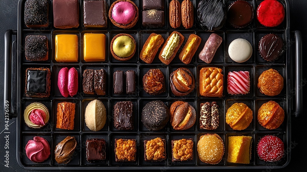   A table holds a variety of doughnuts and a cup of coffee nearby