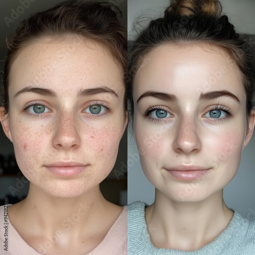 American Woman Before and After Makeup Transformation