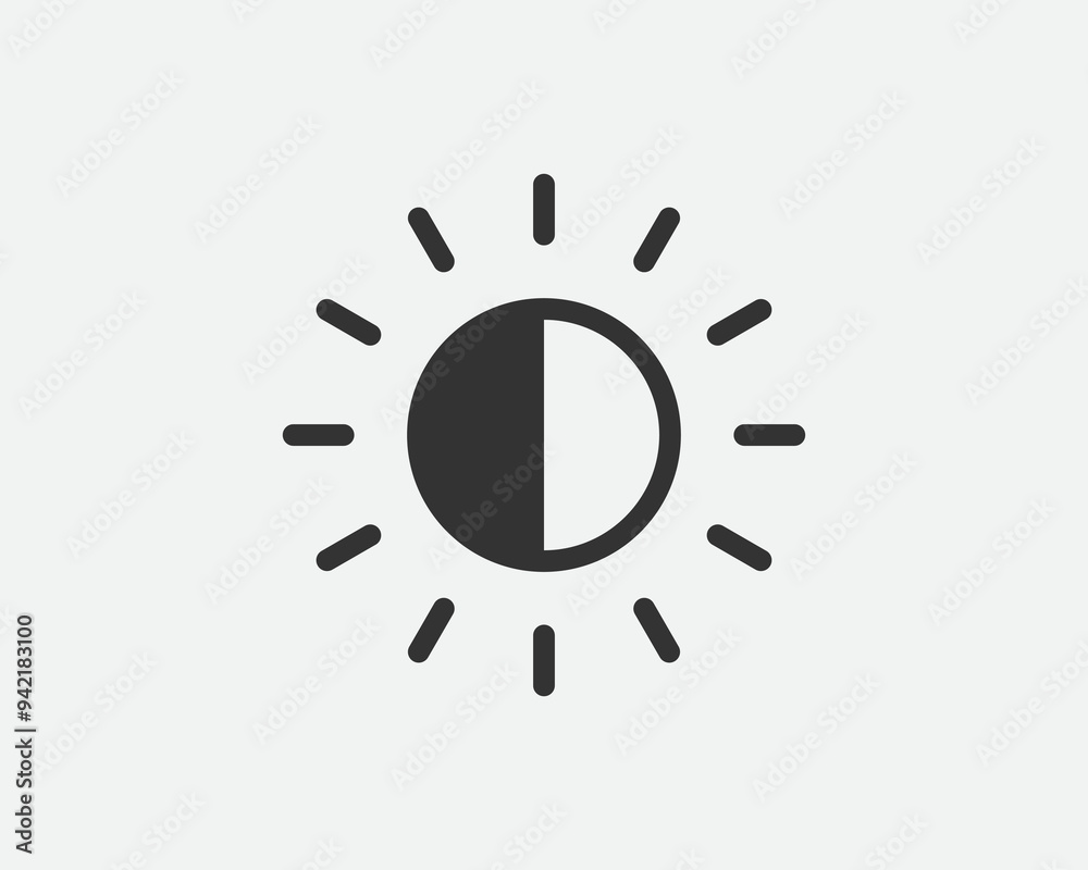 Light dimmer icon line trendy design. Electricity lamp saving energy sign. Black and white flat style.