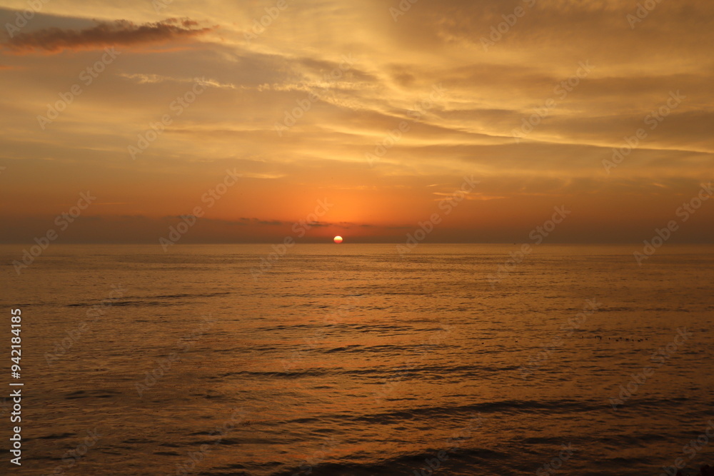 Obraz premium Beautiful Orange Sunset San Diego California, sunset cliffs