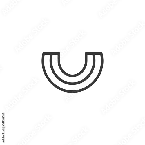 Line art illustration of an upside down rainbow