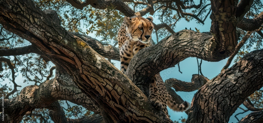 Fototapeta premium Cheetah in a Tree
