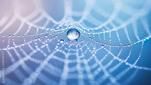 Glistening dewdrops on a spiderweb perfect for detailed nature-themed wallpapers
