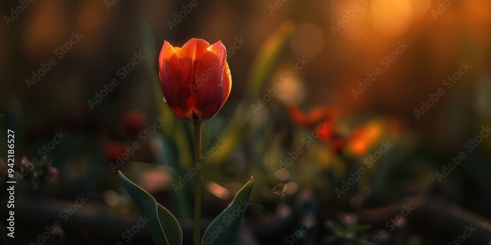 Obraz premium Elegant Little Princess Tulip Blooming in the Garden