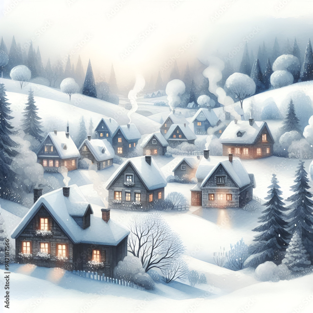 Fototapeta premium vintage snow scene