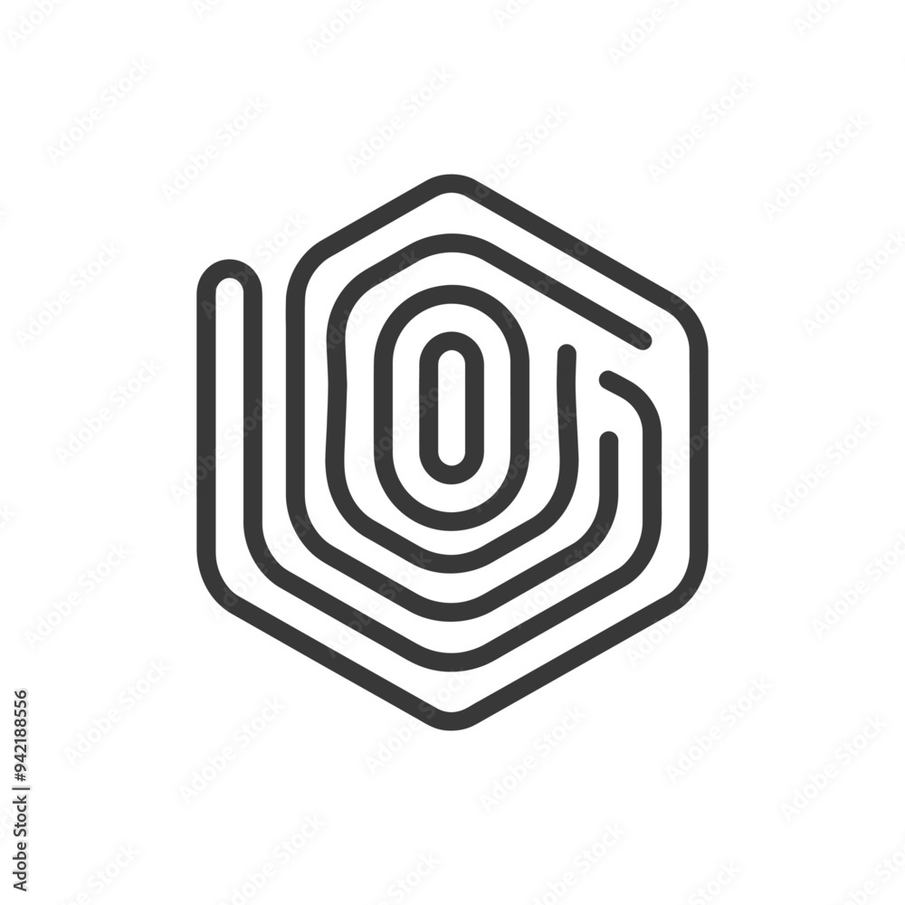 Hexagon Shape with Concentric Circular Lines and a Central Oval Hexagon Shape with Concentric Circular Lines and a Central Oval