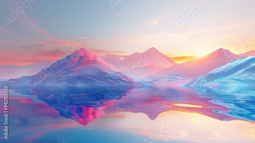 Abstract Mountain Aesthetic Backgrounds Landscapes