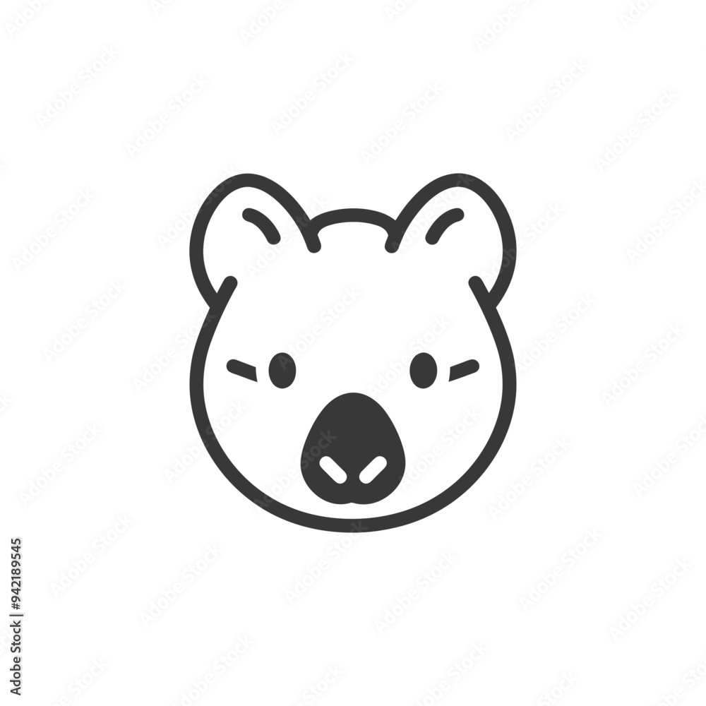 Line Art Illustration of a Koalas Head Line Art Illustration of a Koalas Head