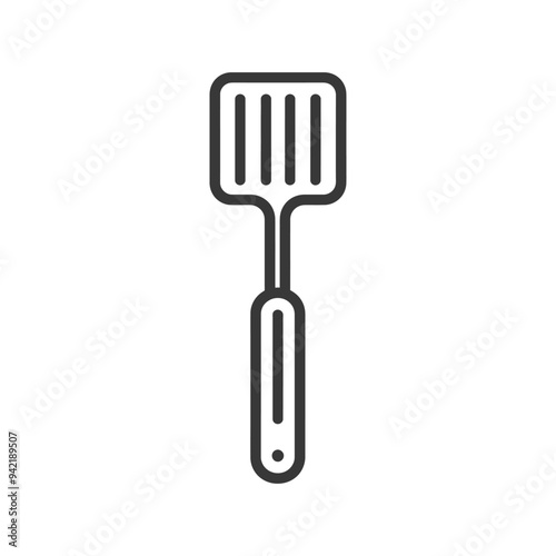 Line Art Illustration of a Kitchen Spatula