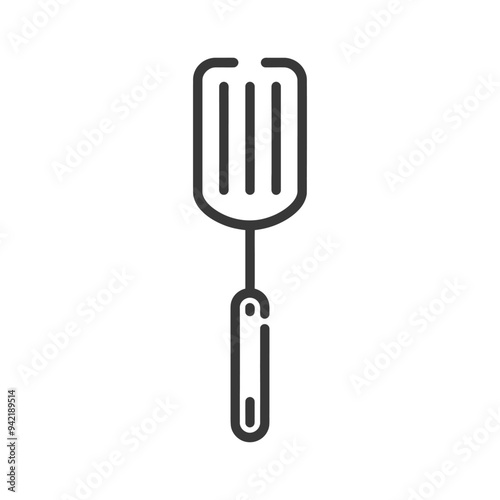 Line Art Illustration of a Kitchen Spatula
