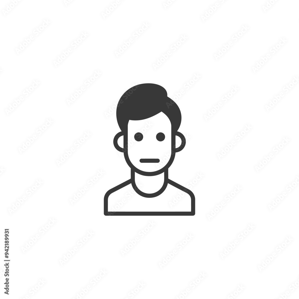 Line Art Illustration of a Mans Face and Shoulders Line Art Illustration of a Mans Face and Shoulders