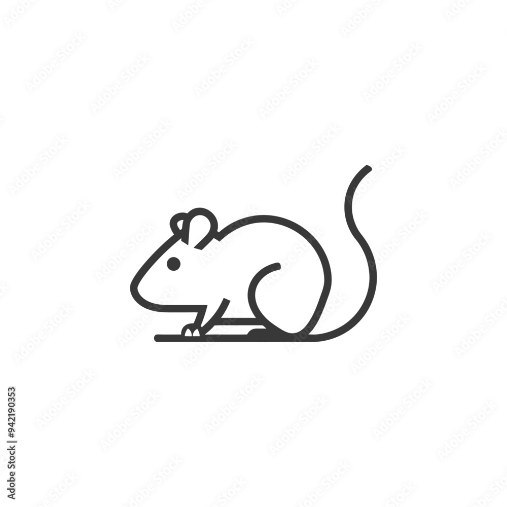 Line Art Illustration of a Mouse Line Art Illustration of a Mouse