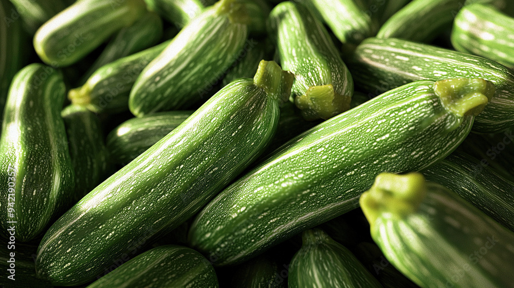A group of cucumbers arranged together on top of other cucumbers A group of cucumbers arranged together on top of other cucumbers