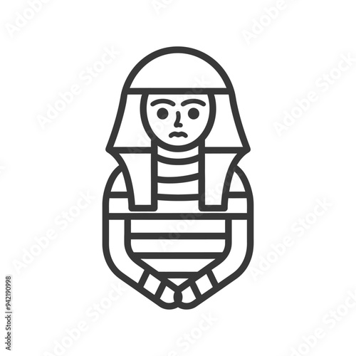 Line Art Illustration of an Egyptian Mummy
