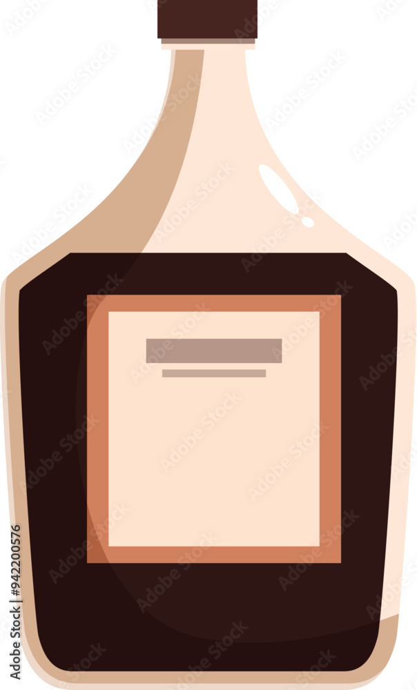Generic bottle containing a dark colored liquid such as whiskey, rum, or scotch Generic bottle containing a dark colored liquid such as whiskey, rum, or scotch