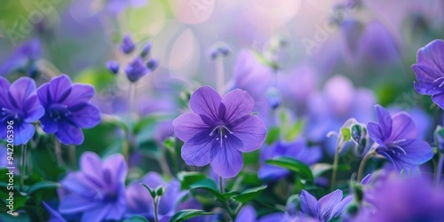 Soft Focus Garden with Perfect Purple Flowers