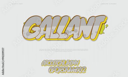 The seamless gradient in graffiti fonts pairs with spray paint effects to create a dynamic, streetwise appearance.