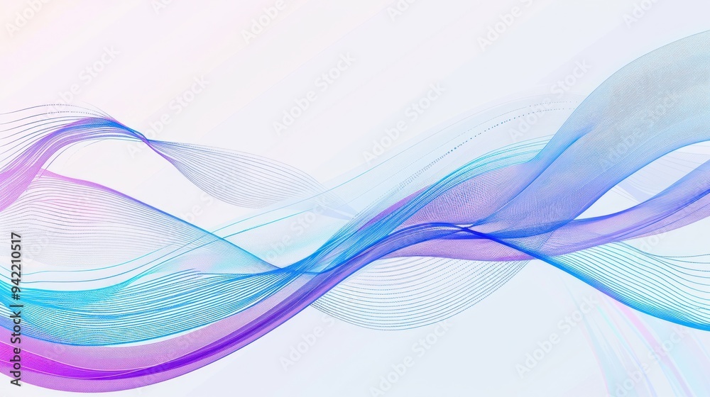 Obraz premium Abstract Waves of Blue and Purple