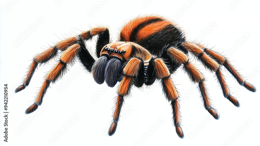 A detailed illustration of a spider showcasing its features and colors. A detailed illustration of a spider showcasing its features and colors.