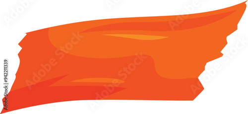 Orange silk fabric flowing in the wind