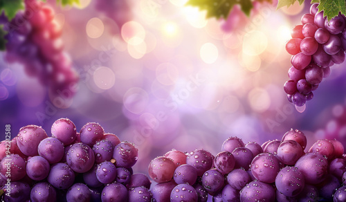 Obraz na płótnie A bunch of purple grapes with a blurry background w salonie
